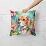 Beagle Luau Throw Pillow - Vibrant Indoor & Outdoor Comfort - Image 2