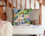 Akita Spring Garden Throw Pillow - Vibrant & Comfortable Outdoor Decor | Caroline's Treasures - Image 3