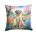 Anatolian Shepherd Spring Garden Throw Pillow - 18x18 Inches, Water-Resistant, Vibrant Full-Color Artwork, Indoor & Outdoor Decor