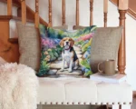 Beagle Spring Garden Throw Pillow - Vibrant, Weather-Resistant, 14x14" Decor - Image 3