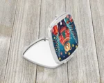 Bear Christmas Compact Mirror - Stylish Festive Silvertone Makeup Accessory for On-the-Go Beauty Touch-Ups - Image 2