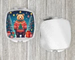 Bear Christmas Compact Mirror - Stylish Festive Silvertone Makeup Accessory for On-the-Go Beauty Touch-Ups - Image 4
