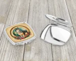 Elegant Alaskan Malamute and Flowers Compact Mirror - Ideal for On-the-Go Touch-Ups - Image 3