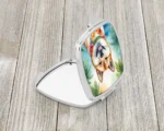 Akita Luau Compact Mirror - Elegant Silvertone, Durable & Stylish On-the-Go Accessory - Image 2