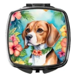 Beagle Luau Compact Mirror - Stylish & Portable Makeup Accessory with Beagle Artwork