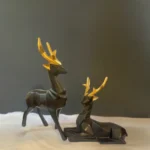 Elegant Resin Black Deer Showpiece Set of 2 - Perfect for Home & Office Decor - Image 2