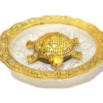 Metal Feng Shui Tortoise on Glass Plate Showpiece - Boost Career Luck & Prosperity