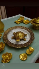 Metal Feng Shui Tortoise on Glass Plate Showpiece - Boost Career Luck & Prosperity - Image 3