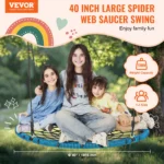VEVOR 40 Inch Spider Web Saucer Swing - Outdoor Round Kids Swing, 750 lbs Capacity, Weather-Resistant