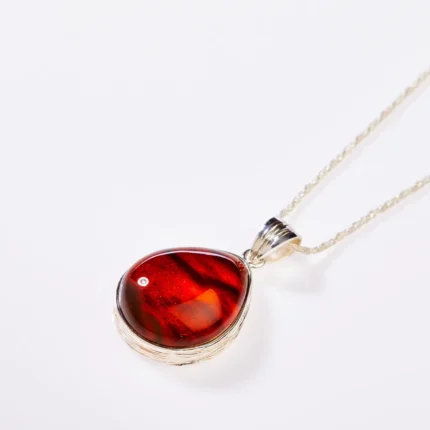 OOAK Amber Pendant 10 | Elegant Baltic Amber & Sterling Silver Jewelry