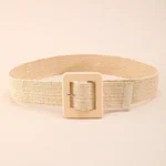 Bohemian Woven Square Buckle Wide Belt - Stylish & Durable Boho Accessory | Perfect for Dresses, Skirts & More