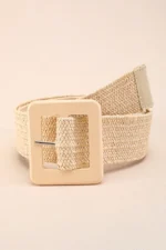Bohemian Woven Square Buckle Wide Belt - Stylish & Durable Boho Accessory | Perfect for Dresses, Skirts & More - Image 2