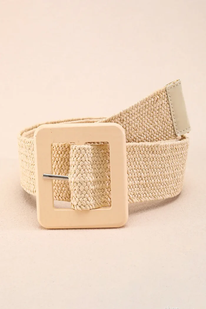 Bohemian Woven Square Buckle Wide Belt - Stylish & Durable Boho Accessory | Perfect for Dresses, Skirts & More - Image 2