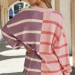 Araya Stripe Oversized Sweater - Cozy Up in Style with Color Block Knitwear