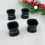 Elegant Christmas Napkin Rings Set of 4 | Handmade Matte Finish | Perfect for Holiday & Wedding Table Decor - Image 4