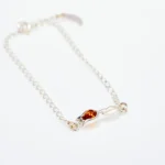 Elegant Tulip Amber Bracelet - Sterling Silver & Baltic Amber - Perfect Gift Jewelry