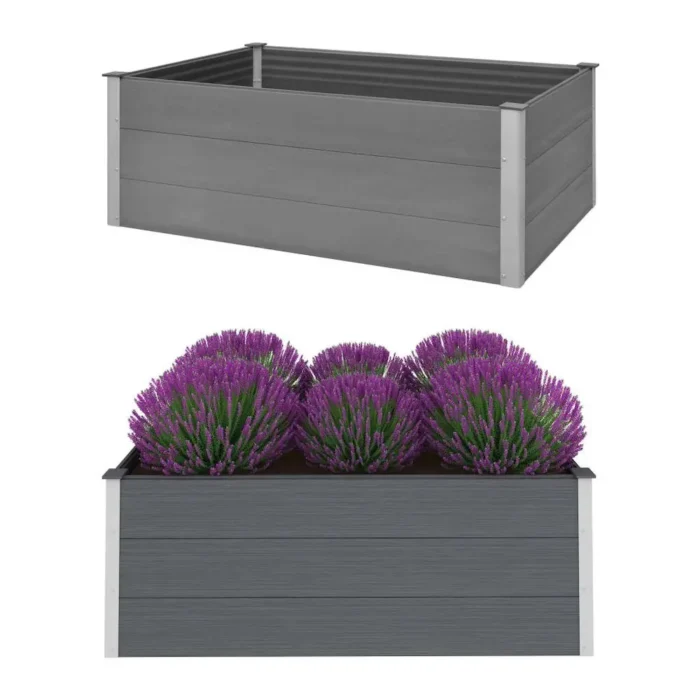 Garden Raised Bed WPC 59.1"x39.4"x21.3" Gray - Durable & Weather Resistant | Perfect for Outdoor Gardening - Image 6