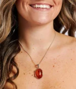 Amber Tidal Pendant Necklace - Baltic Cognac Amber & Sterling Silver | Horizon Collection - Image 5