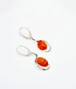 Amber Sunrise Earrings - Genuine Baltic Amber & Sterling Silver - Elegant Horizon Collection
