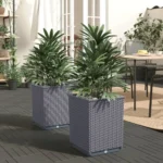 Planters 2 pcs Dark Gray Polypropylene - Elegant and Durable Outdoor Decor - Image 6