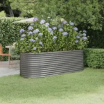 Durable Powder-coated Steel Garden Raised Bed | Ideal for Vegetables, Herbs & Flowers - 88.2"x31.5"x26.8" - Gray - Image 6
