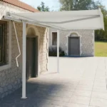 Durable White Awning Post Set Sturdy Iron Construction, 177.2" x 96.5" Ideal for Terrace, Balcony, or Garden - Image 6
