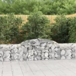Durable Arched Gabion Basket - Stylish Garden Barriers 118.1"x11.8"x23.6"/31.5" Galvanized Iron - Image 6