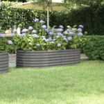 Durable Garden Raised Bed - Powder-coated Steel | 59.8"x31.5"x14.2" Gray | Ideal for Plants & Vegetables - Image 6