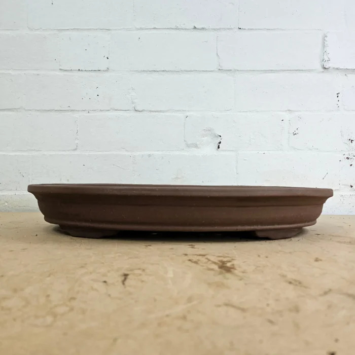 40cm Oval Unglazed Bonsai Pot - Premium Brown | Natural Finish | Ideal for Bonsai Display | 40cm x 22cm x 6cm - Image 1