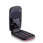 TTfone Lunar TT750 Red Flip Big Button Senior Mobile with Holster Case - O2 Pay As You Go Bundle - Image 3
