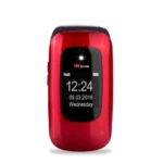 TTfone Lunar TT750 Red Flip Big Button Senior Mobile with Holster Case - O2 Pay As You Go Bundle - Image 4