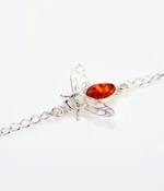 Exquisite Baltic Amber Bee Bracelet - Sterling Silver Chain & Unique Bee Charm - Image 3