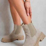 Chunky Chelsea Suede Ankle Boots - Stylish & Comfortable Footwear for All Occasions