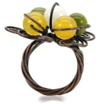 Antique Tone Brass Ring with Multi-Color Assorted Stones - Unique & Stylish Jewelry | Shop Now! - Image 4
