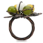 Antique Tone Brass Ring with Multi-Color Assorted Stones - Unique & Stylish Jewelry | Shop Now! - Image 5