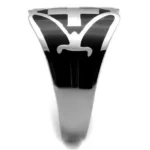 Stunning High Polished Stainless Steel Ring with Jet Epoxy Center - Premium Quality & Timeless Design - Image 4