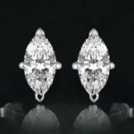 Brilliant Marquise 3mm 0.49 Carat Moissanite Sterling Silver Earrings for Women - Timeless Elegance & Modern Sophistication - Image 2