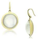 Elegant IP Gold-Plated Brass Earrings with Clear Synthetic Stone | VL102