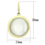 Elegant IP Gold-Plated Brass Earrings with Clear Synthetic Stone | VL102 - Image 2