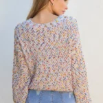 Everly Confetti Sweater - Vibrant & Cozy Knit with Trendy Popcorn Texture, Perfect for Any Occasion