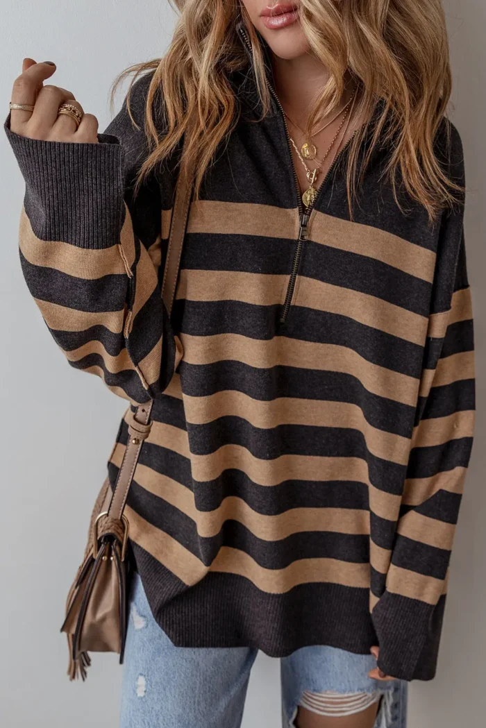 Adeline Stripe Oversized Sweater - Chic & Cozy, Perfect for Any Outfit | Shop Now - Image 4