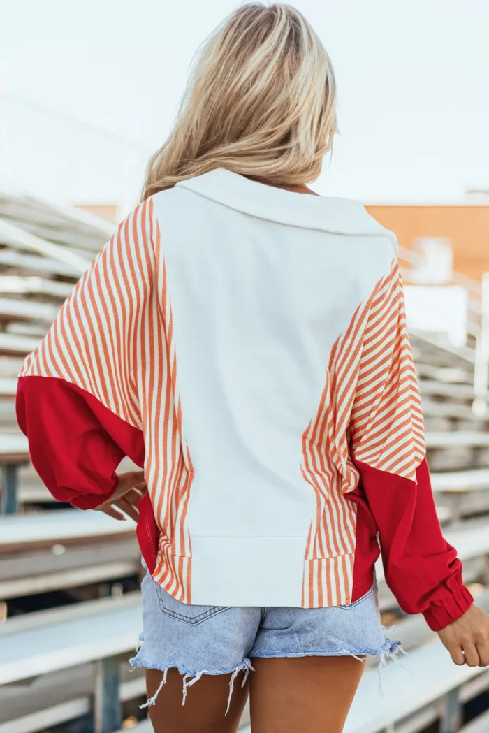 Autumn Striped Oversized Sweatshirt - Cozy, Trendy & Comfortable Chic | Perfect Fall Fashion - Image 1