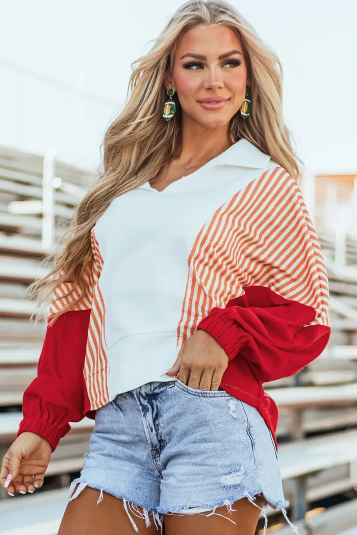 Autumn Striped Oversized Sweatshirt - Cozy, Trendy & Comfortable Chic | Perfect Fall Fashion - Image 3