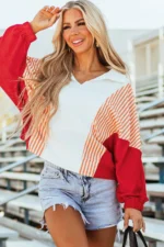 Autumn Striped Oversized Sweatshirt - Cozy, Trendy & Comfortable Chic | Perfect Fall Fashion - Image 4
