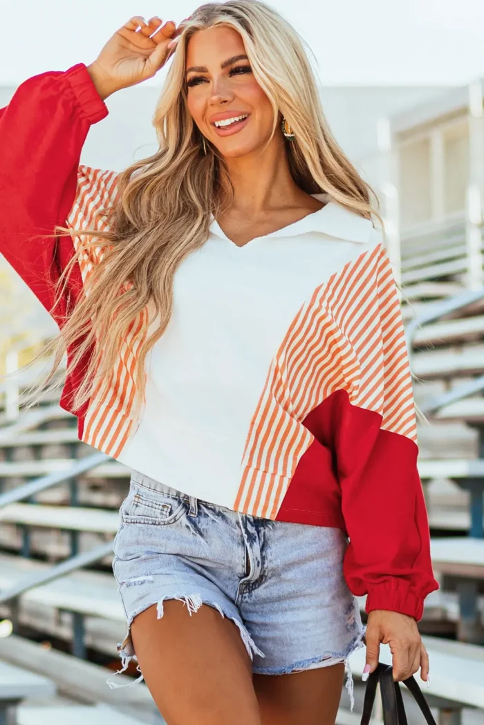 Autumn Striped Oversized Sweatshirt - Cozy, Trendy & Comfortable Chic | Perfect Fall Fashion - Image 4