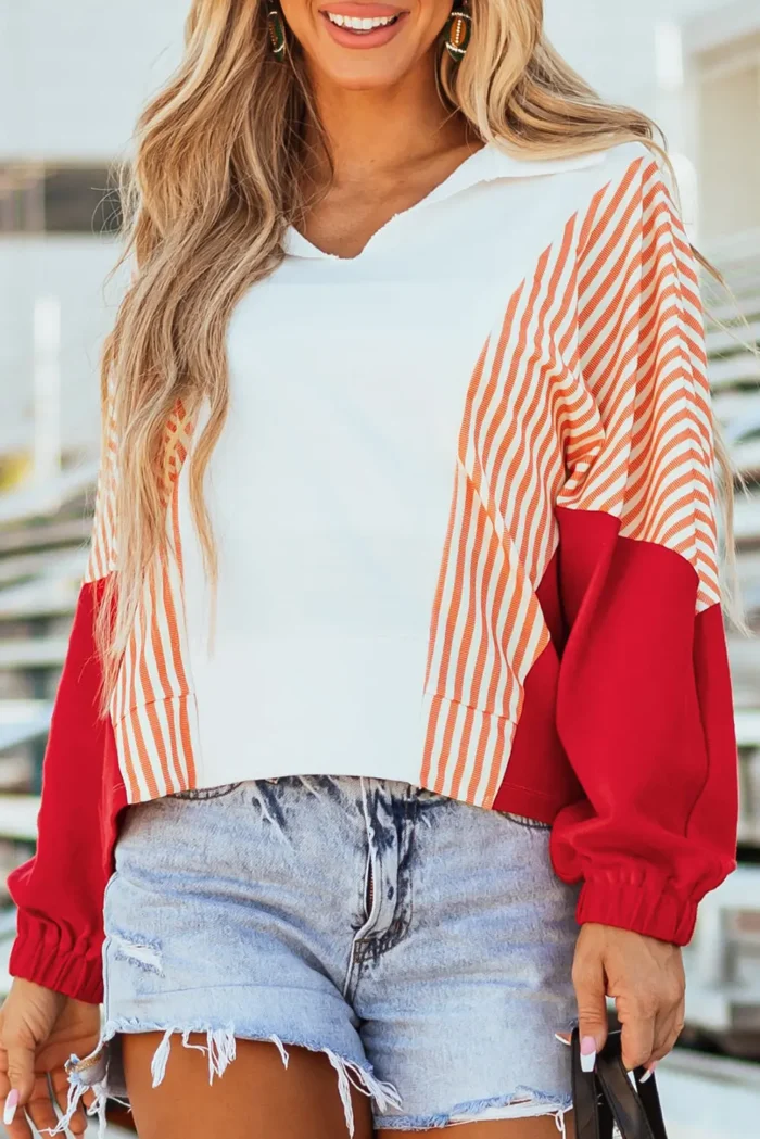 Autumn Striped Oversized Sweatshirt - Cozy, Trendy & Comfortable Chic | Perfect Fall Fashion - Image 2