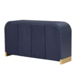 4-Door Curved Corner Wave Pattern Cabinet with Adjustable Shelves - Perfect for Study, Living Room, or Entrance - Image 5