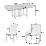 Rustic 7-Piece Extendable Dining Table Set - 76.4'' Table with 18'' Removable Leaf, 2 Arm Chairs & 4 Armless Chairs, Brown - Image 13