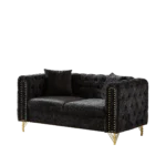 Modern 60-Inch Chenille Sofa with Copper Nailhead Trim - Button Tufted Couch for Living Room - Image 5
