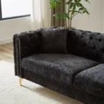 Modern 60-Inch Chenille Sofa with Copper Nailhead Trim - Button Tufted Couch for Living Room - Image 11